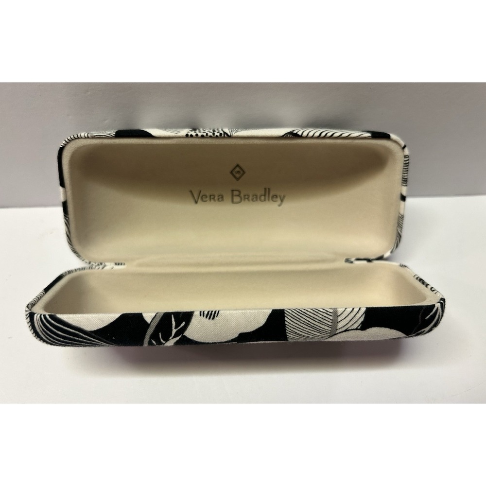 Vera Bradley Black White Floral Hard Shell Eyeglass Case Clamshell Protector
